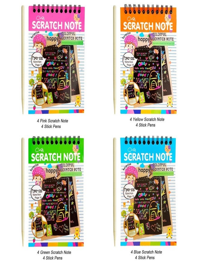 Huastyle 16 Pack Scratch Notebooks Art and Crafts for Kids Ages 4-8-12 Party Favors, Treasure Box Prizes for Kids Classroom Pinata Stuffers Goodie Bags Activities Drawing Girls Birthday Games - Image 3